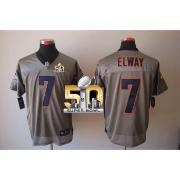 Broncos #7 John Elway Grey Shadow Super Bowl 50 Men's Stitched NFL Elite Jersey Broncos #7 John Elway Grey Shadow Super Bowl 50 Men's Stitched NFL Elite Jersey