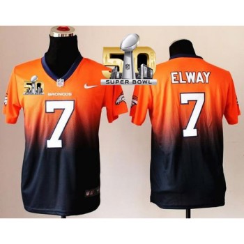 Broncos #7 John Elway Orange/Blue Super Bowl 50 Youth Stitched NFL Elite Fadeaway Fashion Jersey Broncos #7 John Elway Orange/Blue Super Bowl 50 Youth Stitched NFL Elite Fadeaway Fashion Jersey