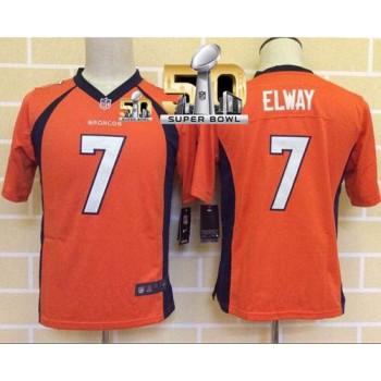 Broncos #7 John Elway Orange Team Color Super Bowl 50 Youth Stitched NFL New Elite Jersey Broncos #7 John Elway Orange Team Color Super Bowl 50 Youth Stitched NFL New Elite Jersey