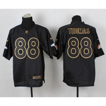Broncos #88 Demaryius Thomas Black Gold No. Fashion Men's Stitched NFL Elite Jersey