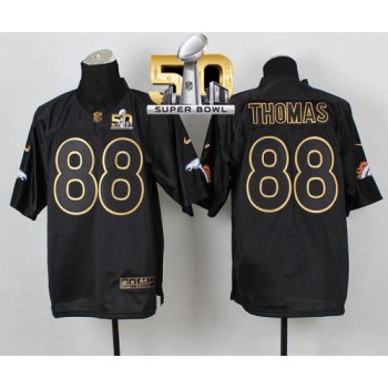 Broncos #88 Demaryius Thomas Black Gold No. Fashion Super Bowl 50 Men's Stitched NFL Elite Jersey