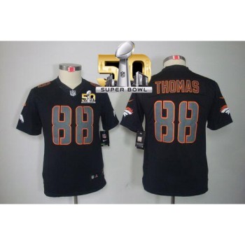 Broncos #88 Demaryius Thomas Black Impact Super Bowl 50 Youth Stitched NFL Limited Jersey