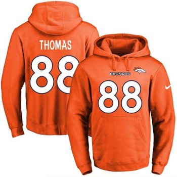 Broncos #88 Demaryius Thomas Orange Name & Number Pullover NFL Hoodie Broncos #88 Demaryius Thomas Orange Name & Number Pullover NFL Hoodie