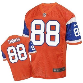 Broncos #88 Demaryius Thomas Orange Throwback Men's Stitched NFL Elite Jersey