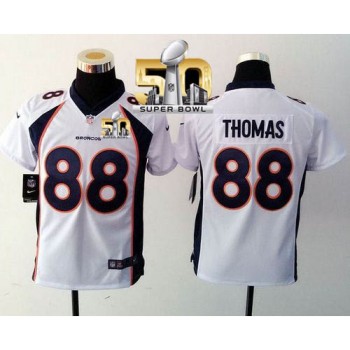 Broncos #88 Demaryius Thomas White Super Bowl 50 Youth Stitched NFL Elite Jersey Broncos #88 Demaryius Thomas White Super Bowl 50 Youth Stitched NFL Elite Jersey