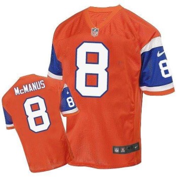 Broncos #8 Brandon McManus Orange Throwback Men's Stitched NFL Elite Jersey Broncos #8 Brandon McManus Orange Throwback Men's Stitched NFL Elite Jersey