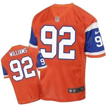 Broncos #92 Sylvester Williams Orange Throwback Men's Stitched NFL Elite Jersey Broncos #92 Sylvester Williams Orange Throwback Men's Stitched NFL Elite Jersey