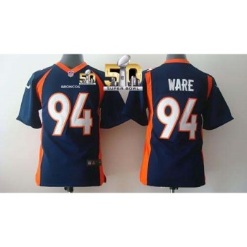 Broncos #94 DeMarcus Ware Blue Alternate Super Bowl 50 Youth Stitched NFL New Elite Jersey Broncos #94 DeMarcus Ware Blue Alternate Super Bowl 50 Youth Stitched NFL New Elite Jersey
