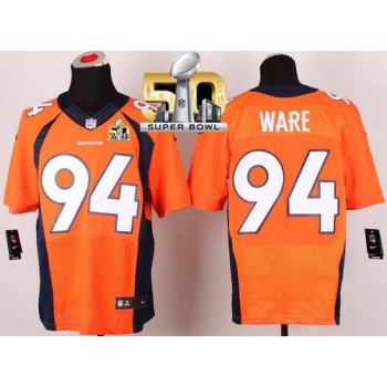 Broncos #94 DeMarcus Ware Orange Team Color Super Bowl 50 Men's Stitched NFL New Elite Jersey Broncos #94 DeMarcus Ware Orange Team Color Super Bowl 50 Men's Stitched NFL New Elite Jersey