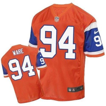 Broncos #94 DeMarcus Ware Orange Throwback Men's Stitched NFL Elite Jersey Broncos #94 DeMarcus Ware Orange Throwback Men's Stitched NFL Elite Jersey
