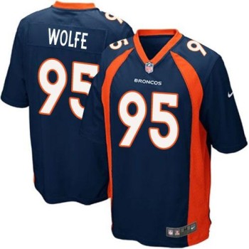 Broncos #95 Derek Wolfe Blue Alternate Youth Stitched NFL New Elite Jersey