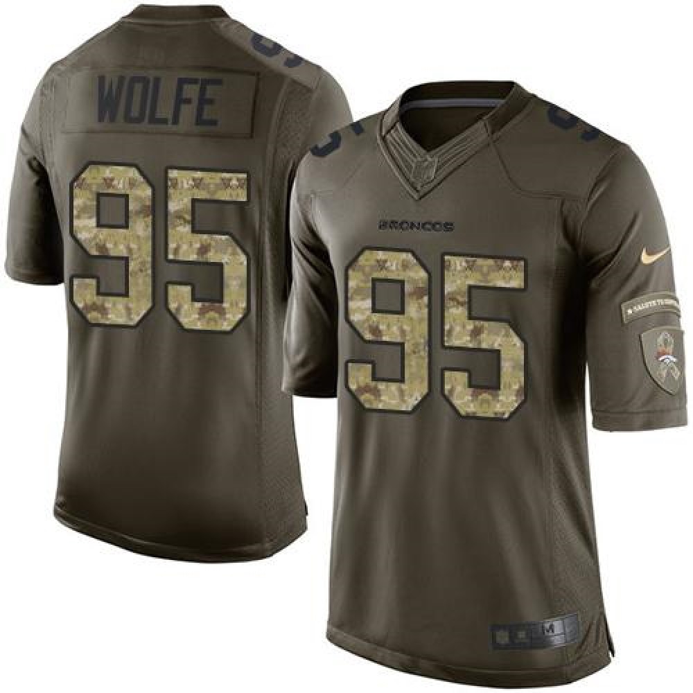 Broncos #95 Derek Wolfe Green Youth Stitched NFL Limited Salute to Service Jersey