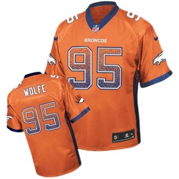 Broncos #95 Derek Wolfe Orange Team Color Youth Stitched NFL Elite Drift Fashion Jersey