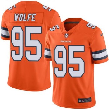 Broncos #95 Derek Wolfe Orange Youth Stitched NFL Limited Rush Jersey Broncos #95 Derek Wolfe Orange Youth Stitched NFL Limited Rush Jersey