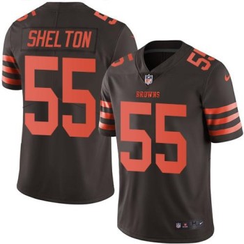 Browns #55 Danny Shelton Brown Men's Stitched NFL Limited Rush Jersey