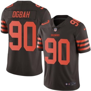 Browns #90 Emmanuel Ogbah Brown Men's Stitched NFL Limited Rush Jersey