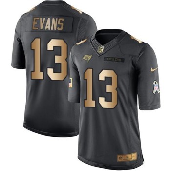 Buccaneers #13 Mike Evans Black Men's Stitched NFL Limited Gold Salute To Service Jersey Buccaneers #13 Mike Evans Black Men's Stitched NFL Limited Gold Salute To Service Jersey