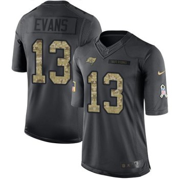 Buccaneers #13 Mike Evans Black Youth Stitched NFL Limited 2016 Salute to Service Jersey