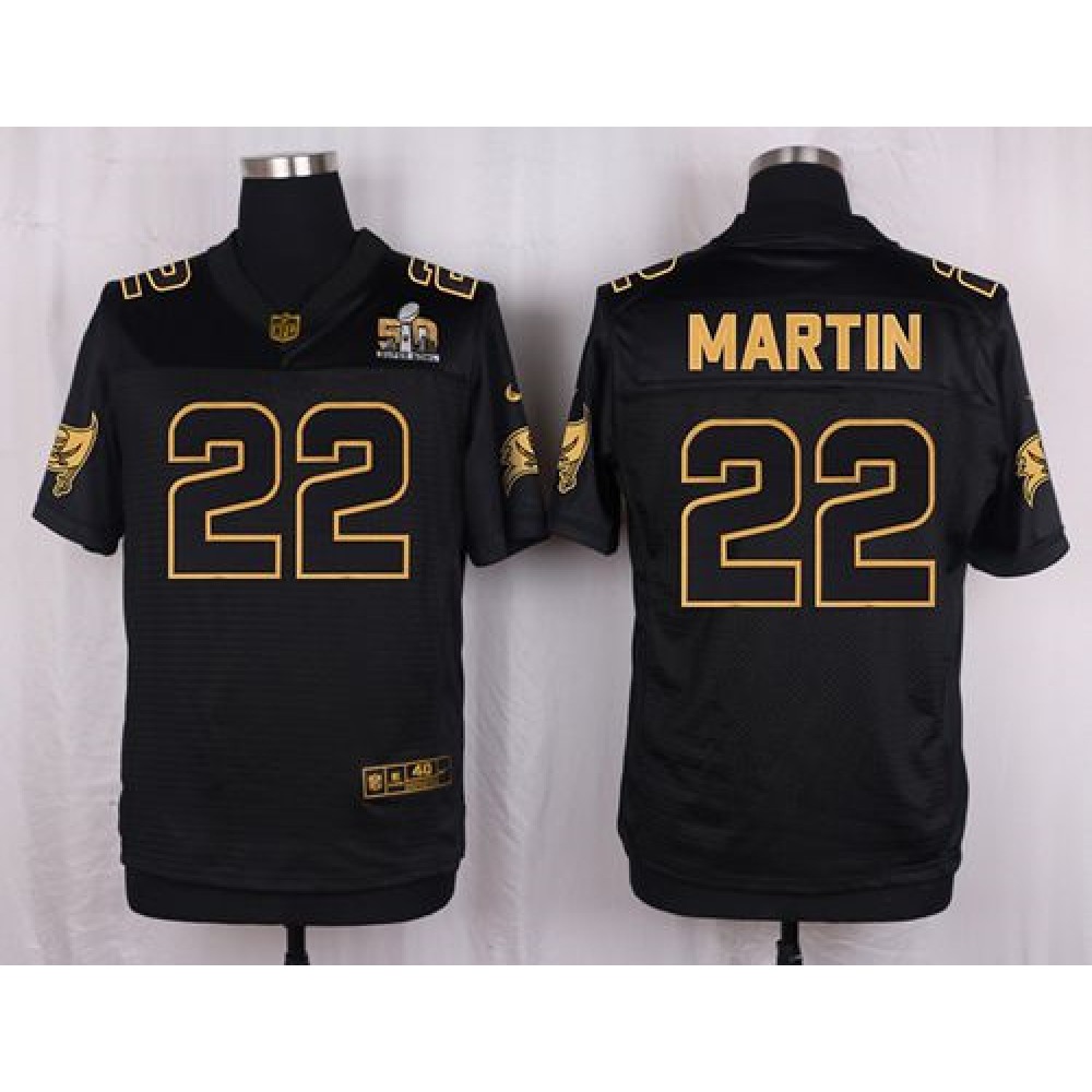 Buccaneers #22 Doug Martin Black Men's Stitched NFL Elite Pro Line Gold Collection Jersey