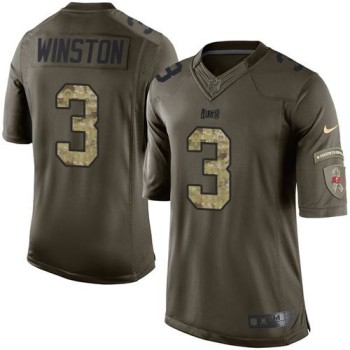 Buccaneers #3 Jameis Winston Green Men's Stitched NFL Limited Salute to Service Jersey Buccaneers #3 Jameis Winston Green Men's Stitched NFL Limited Salute to Service Jersey