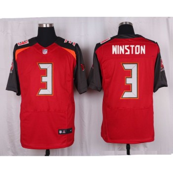 Buccaneers #3 Jameis Winston Red Team Color Men's Stitched NFL New Elite Jersey Buccaneers #3 Jameis Winston Red Team Color Men's Stitched NFL New Elite Jersey