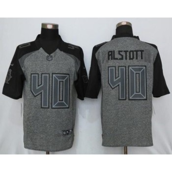 Buccaneers #40 Mike Alstott Gray Men's Stitched NFL Limited Gridiron Gray Jersey Buccaneers #40 Mike Alstott Gray Men's Stitched NFL Limited Gridiron Gray Jersey