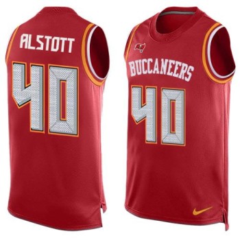 Buccaneers #40 Mike Alstott Red Team Color Men's Stitched NFL Limited Tank Top Jersey Buccaneers #40 Mike Alstott Red Team Color Men's Stitched NFL Limited Tank Top Jersey