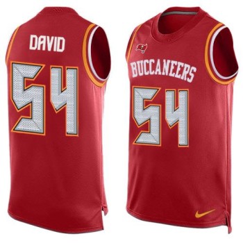 Buccaneers #54 Lavonte David Red Team Color Men's Stitched NFL Limited Tank Top Jersey Buccaneers #54 Lavonte David Red Team Color Men's Stitched NFL Limited Tank Top Jersey
