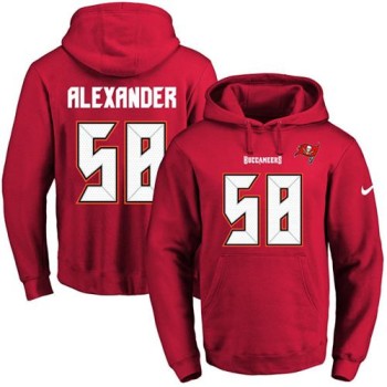 Buccaneers #58 Kwon Alexander Red Name & Number Pullover NFL Hoodie Buccaneers #58 Kwon Alexander Red Name & Number Pullover NFL Hoodie
