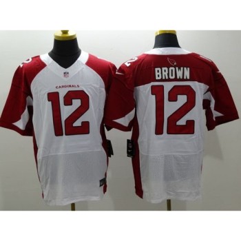 Cardinals #12 John Brown White Men's Stitched NFL Elite Jersey