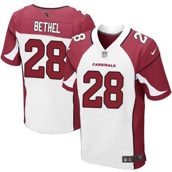 Cardinals #28 Justin Bethel White Men's Stitched NFL Elite Jersey