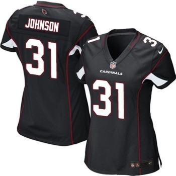 Cardinals #31 David Johnson Black Alternate Women's Stitched NFL Elite Jersey