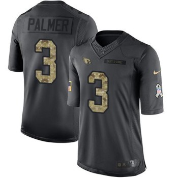 Cardinals #3 Carson Palmer Black Youth Stitched NFL Limited 2016 Salute to Service Jersey