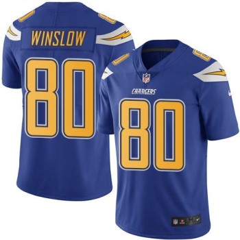 Chargers #80 Kellen Winslow Electric Blue Men's Stitched NFL Limited Rush Jersey
