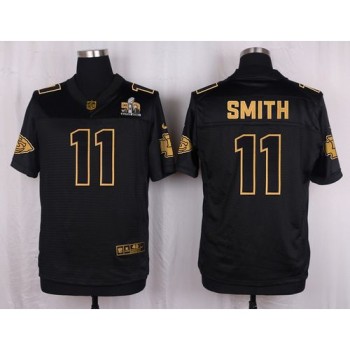 Chiefs #11 Alex Smith Black Men's Stitched NFL Elite Pro Line Gold Collection Jersey