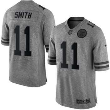 Chiefs #11 Alex Smith Gray Men's Stitched NFL Limited Gridiron Gray Jersey