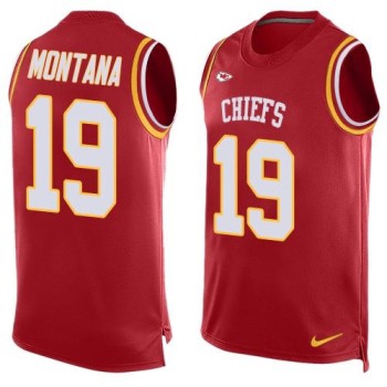 Chiefs #19 Joe Montana Red Team Color Men's Stitched NFL Limited Tank Top Jersey Chiefs #19 Joe Montana Red Team Color Men's Stitched NFL Limited Tank Top Jersey