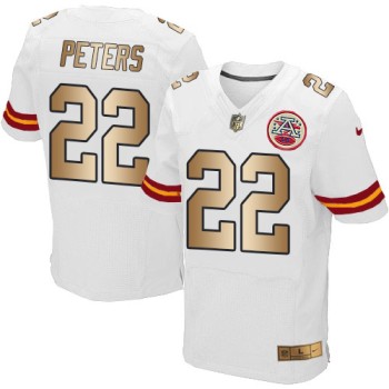 Chiefs #22 Marcus Peters White Men's Stitched NFL Elite Gold Jersey Chiefs #22 Marcus Peters White Men's Stitched NFL Elite Gold Jersey