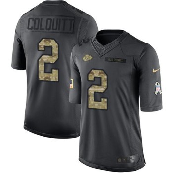 Chiefs #2 Dustin Colquitt Black Men's Stitched NFL Limited 2016 Salute to Service Jersey