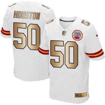 Chiefs #50 Justin Houston White Men's Stitched NFL Elite Gold Jersey Chiefs #50 Justin Houston White Men's Stitched NFL Elite Gold Jersey