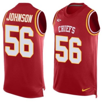 Chiefs #56 Derrick Johnson Red Team Color Men's Stitched NFL Limited Tank Top Jersey Chiefs #56 Derrick Johnson Red Team Color Men's Stitched NFL Limited Tank Top Jersey