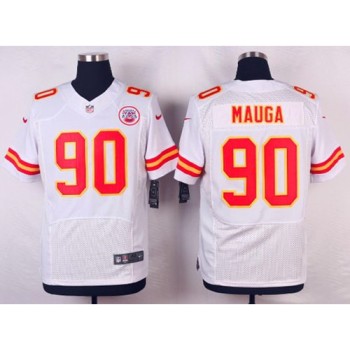 Chiefs #90 Josh Mauga White Men's Stitched NFL Elite Jersey Chiefs #90 Josh Mauga White Men's Stitched NFL Elite Jersey