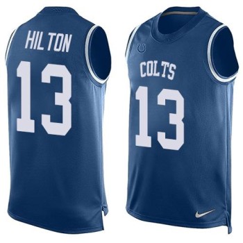 Colts #13 T.Y. Hilton Royal Blue Team Color Men's Stitched NFL Limited Tank Top Jersey