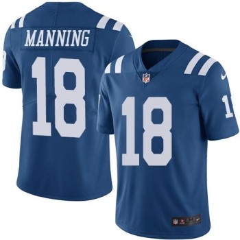Colts #18 Peyton Manning Royal Blue Men's Stitched NFL Limited Rush Jersey