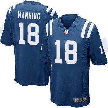 Colts #18 Peyton Manning Royal Blue Team Color Youth Stitched NFL Elite Jersey