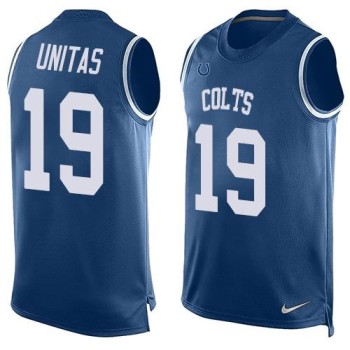 Colts #19 Johnny Unitas Royal Blue Team Color Men's Stitched NFL Limited Tank Top Jersey Colts #19 Johnny Unitas Royal Blue Team Color Men's Stitched NFL Limited Tank Top Jersey