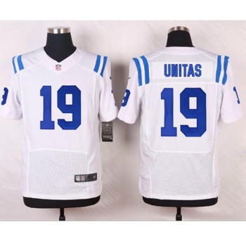 Colts #19 Johnny Unitas White Men's Stitched NFL Elite Jersey Colts #19 Johnny Unitas White Men's Stitched NFL Elite Jersey
