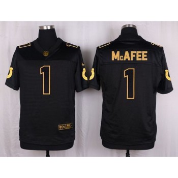 Colts #1 Pat McAfee Black Men's Stitched NFL Elite Pro Line Gold Collection Jersey