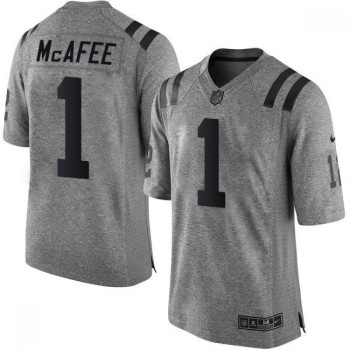 Colts #1 Pat McAfee Gray Men's Stitched NFL Limited Gridiron Gray Jersey Colts #1 Pat McAfee Gray Men's Stitched NFL Limited Gridiron Gray Jersey