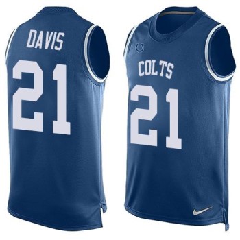 Colts #21 Vontae Davis Royal Blue Team Color Men's Stitched NFL Limited Tank Top Jersey Colts #21 Vontae Davis Royal Blue Team Color Men's Stitched NFL Limited Tank Top Jersey